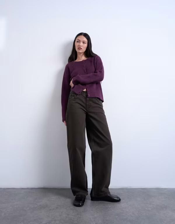 トップショップ レディース ボトムス デニムパンツ ローライズ ジーンズ Topshop Cinch low rise jeans in chocolate チョコレート