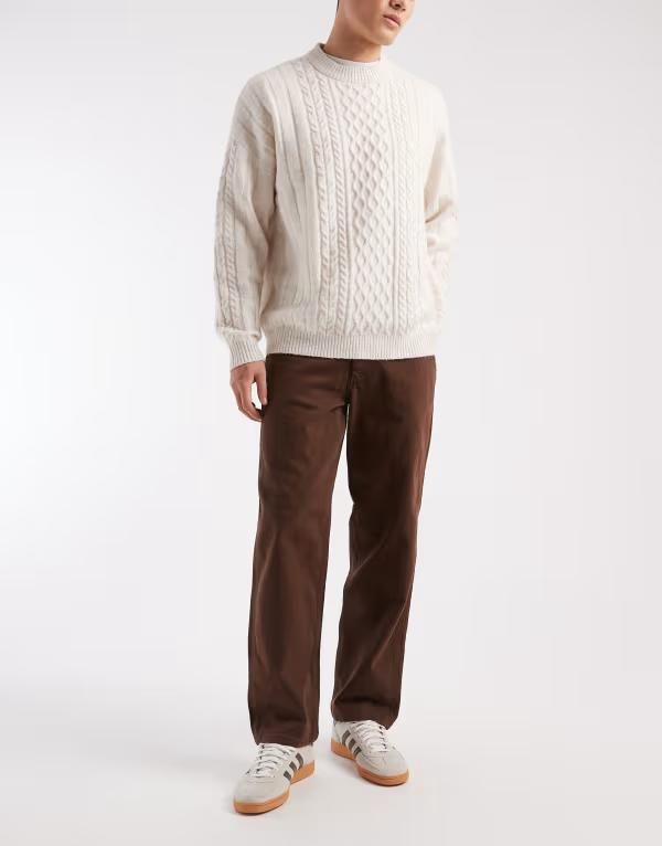 ジャック アンド ジョーンズ メンズ ボトムス デニムパンツ ジーンズ Jack Jones Eddie loose workwear jeans Chocolate Brown ブラウン