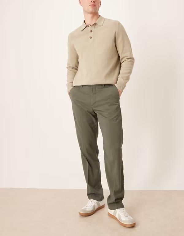 マンゴ メンズ ボトムス カジュアルパンツ パンツ Mango tailored pants Khaki カーキ