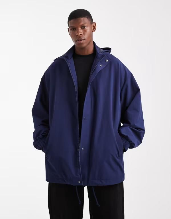 エイソス メンズ アウター コート ジャケット ASOS DESIGN windbreaker jacket NAVY ネイビー