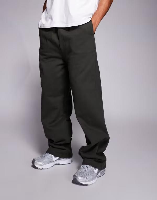 エイソス メンズ ボトムス カジュアルパンツ ワイドレッグ パンツ スウェットパンツ ASOS DESIGN premium heavyweight wide leg sweatpants in 400gsm Elegance グリーン