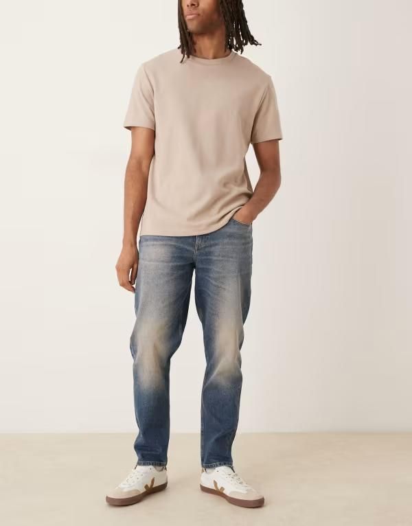 エイソス メンズ ボトムス デニムパンツ ジーンズ ASOS DESIGN stretch tapered jeans in dark wash Dark Wash Blue ブルー