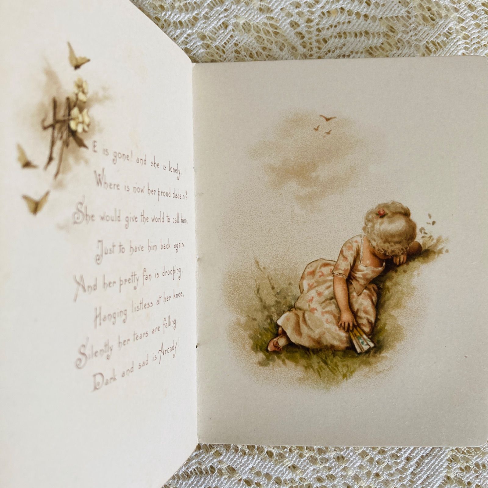超稀少1885 ハリエットベネット 絵本ヴィクトリアン 洋書 児童書アンティーク Harriett M. Bennett挿絵・クロモリトグラフの希少な詩集絵本 洋書