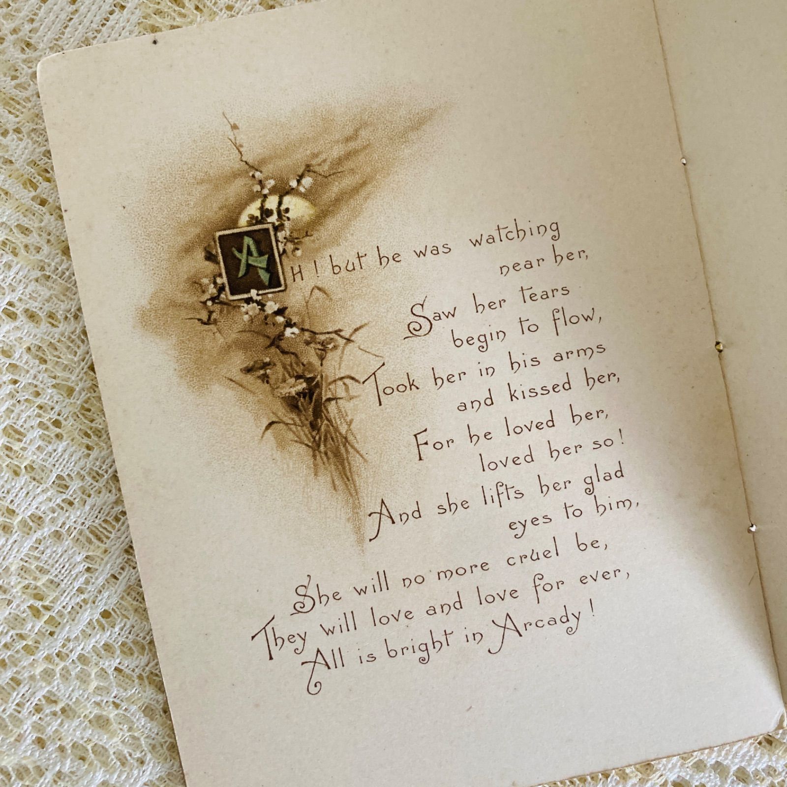 Harriett M. Bennett挿絵・クロモリトグラフの希少な詩集絵本 小さな