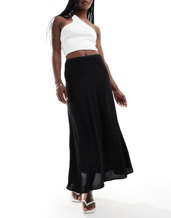 ヴェロモーダ レディース ボトムス スカート マキシ Vero Moda elastic waist band maxi skirt Black ブラック