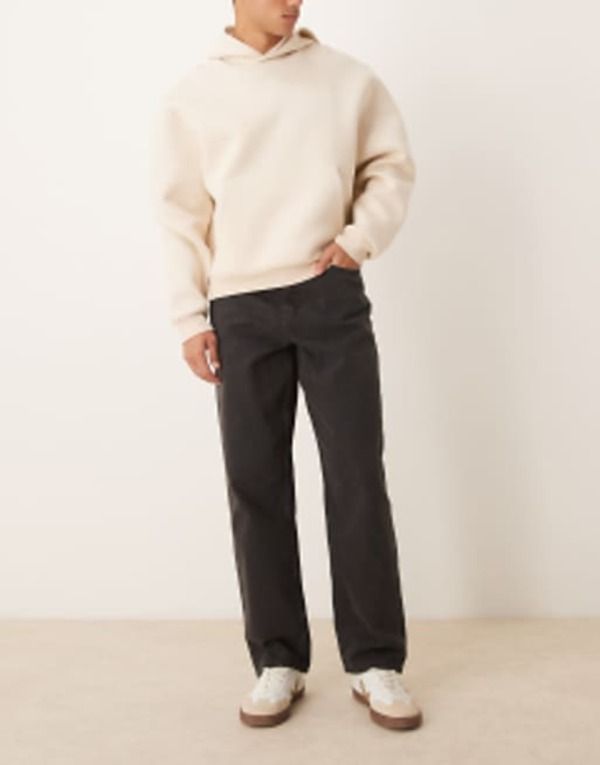 エイソス メンズ ボトムス デニムパンツ ジーンズ ASOS DESIGN Essential baggy jeans in washed WASHED BLACK ブラック