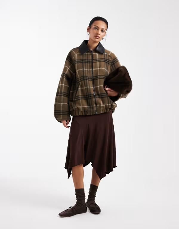 コットンオン レディース ボトムスカート ミディ Cotton sandy midi skirt in dark oak DARK OAK