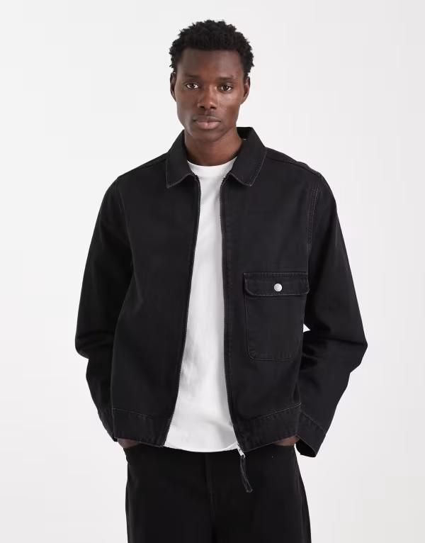 エイソス メンズ アウター ジャケット・ブルゾン ASOS DESIGN jacket Black ブラック