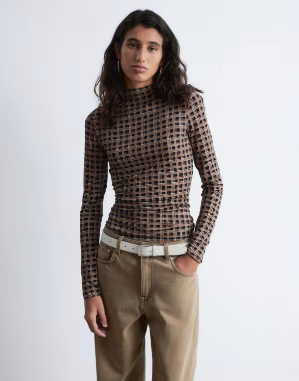 アンドアザーストーリーズ レディース アウター ニット・セーター ウール ジャージー Other Stories pure wool jersey second skin long sleeve toplaid Black ブラック