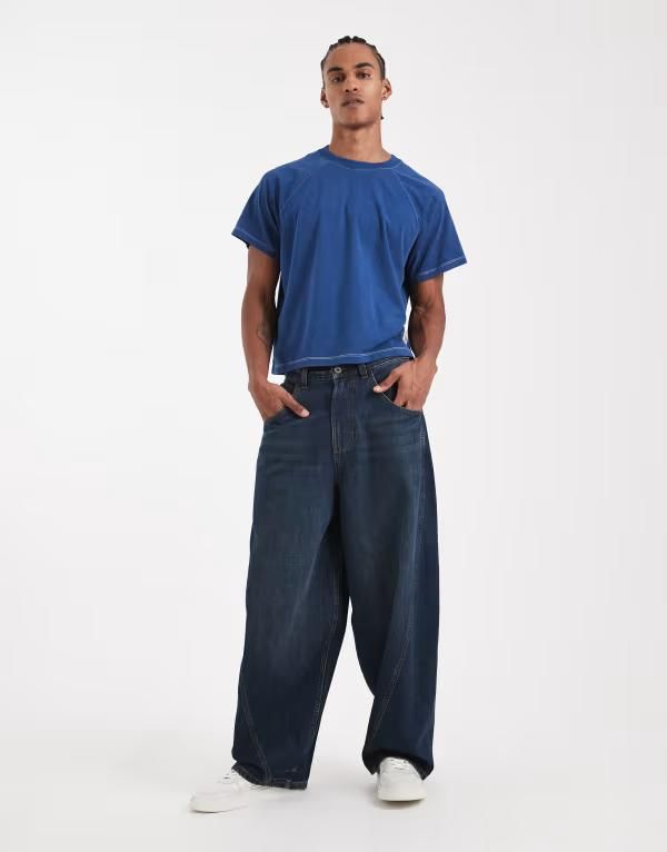 コルージョン メンズ ボトムス デニムパンツ ジーンズ COLLUSION circular design collection xl balloon jeans in rinse wash Rinse wash