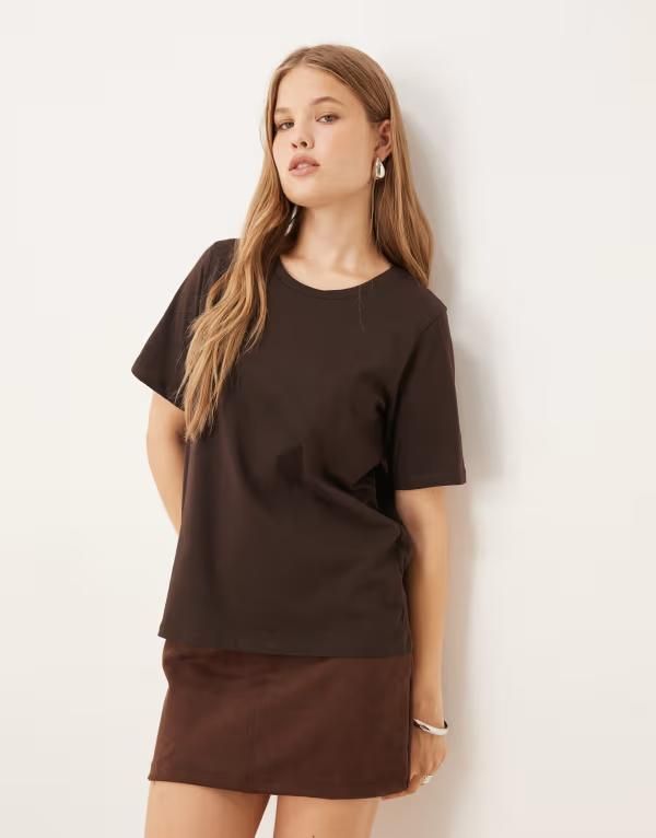 ジェイディーワイ レディース トップス Tシャツ JDY Tshirt in dark Coffee Brown ブラウン