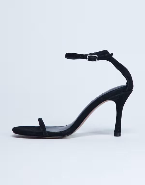 トップショップ レディース シューズ サンダル スエード ヒール Topshop Alexi real suede 2 part heeled sandals Black ブラック