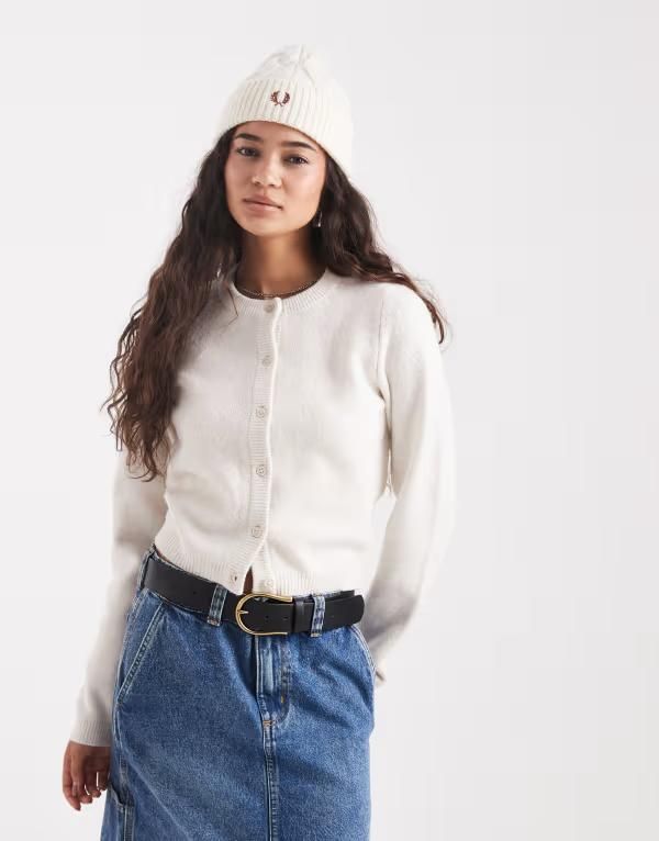 ブレーブソウル レディース アウター カーディガン クルーネック Brave Soul crew neck softouch cardigan in cream クリーム