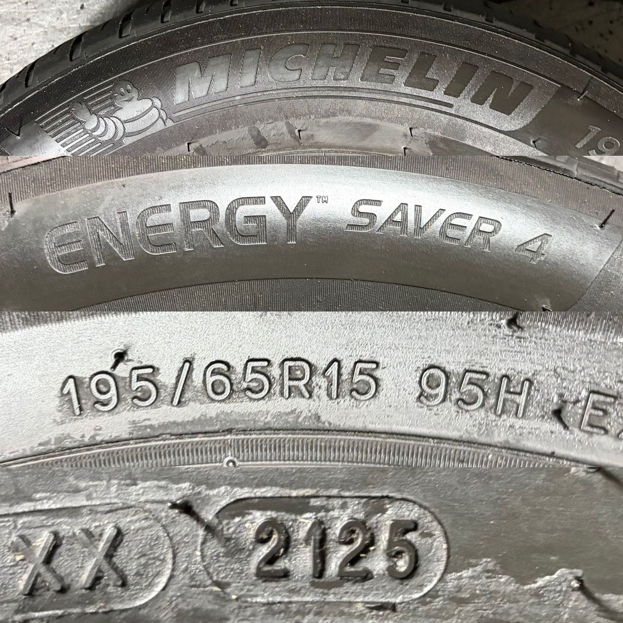 2025年製 約8分山 ミシュラン MICHELIN ENERGY SAVER 4 195/65R15 1本