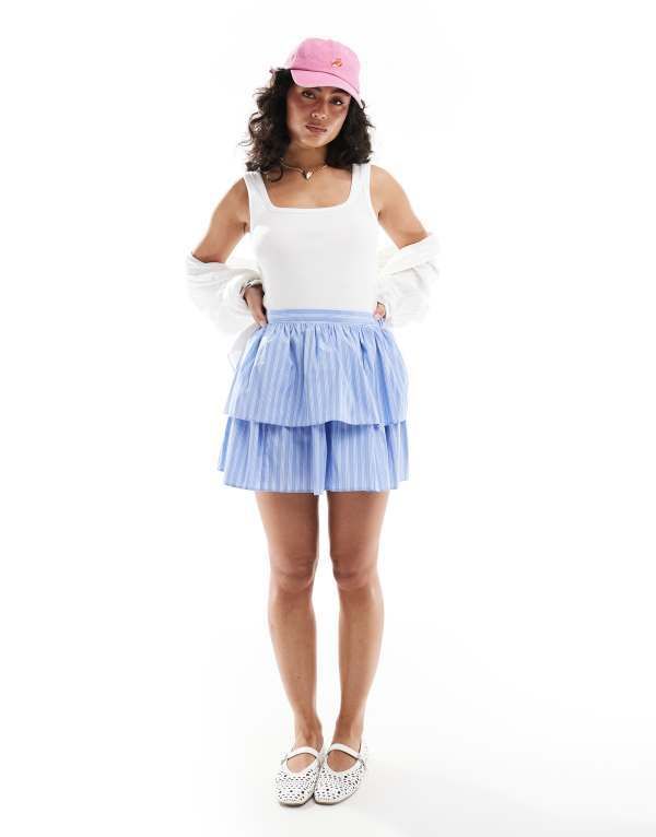 エイソス レディース ボトムス スカート ASOS DESIGN poplin rara skirt TBC