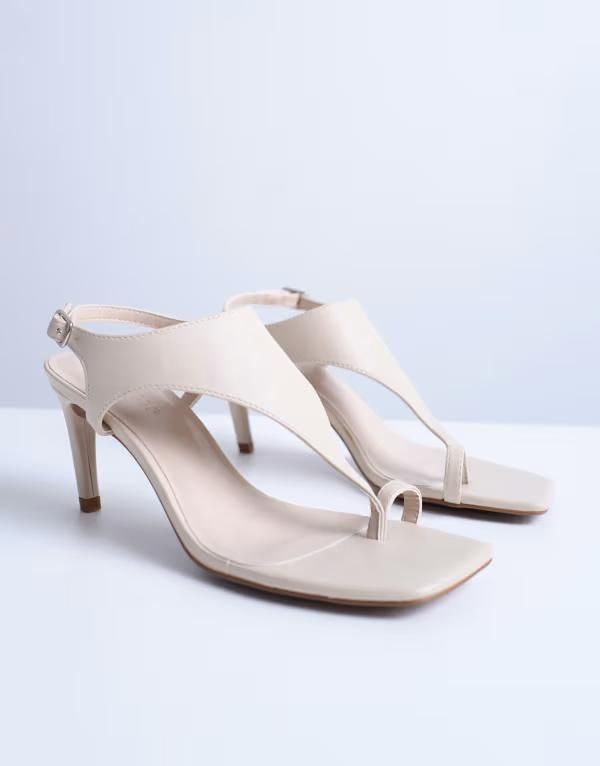 トップショップ レディース シューズ サンダル ヒール Topshop Iman toe loop heeled sandals Offwhite オフホワイト