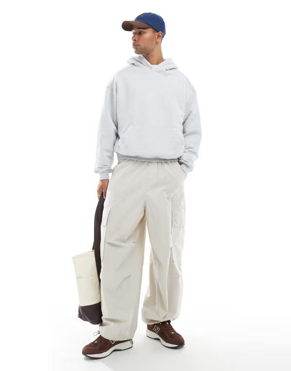 コットンオン メンズ アウター パーカー・スウェット Cotton boxy fit pullover hoodie heather Gray Marle グレー