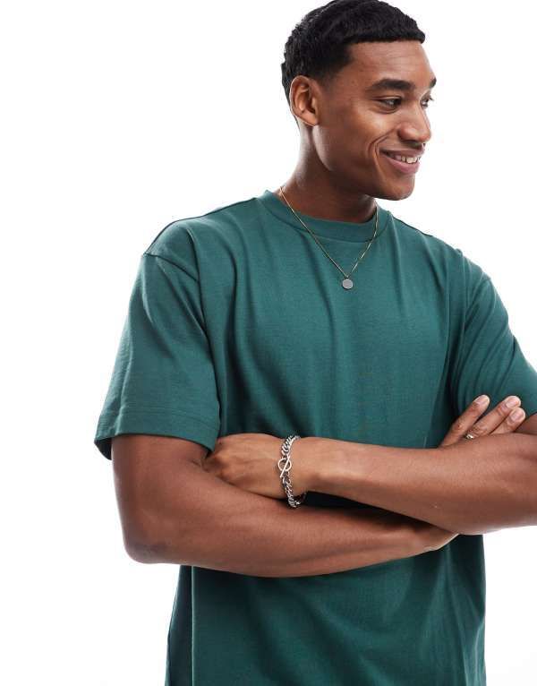 コットンオン メンズ トップス Tシャツ コットン CottonOn Cotton On box fit plain tshirt in pine needle Pineneedle green グリーン