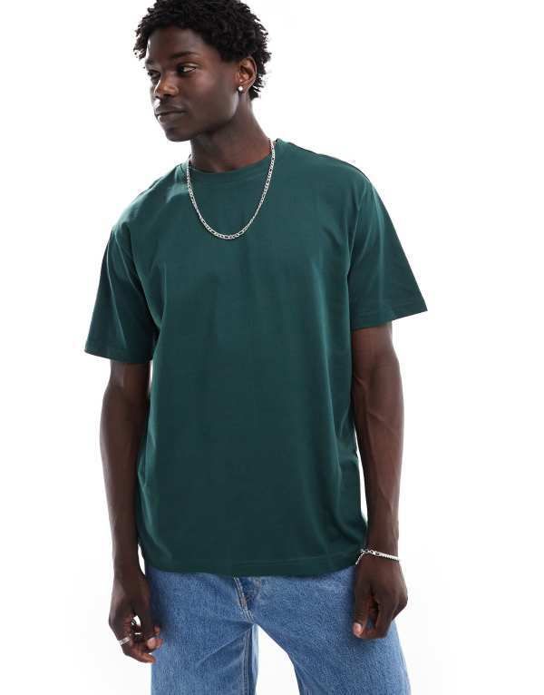 オンリーアンドサンズ メンズ トップス Tシャツ リラックスフィット シャツ ONLY SONS relaxed fit Tshirt in dark Darkest spruce グリーン
