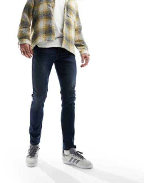 ジャック アンド ジョーンズ メンズ ボトムス デニムパンツ ジーンズ Jack Jones Glenn slim jeans in dark blue wash Blue denim デニム