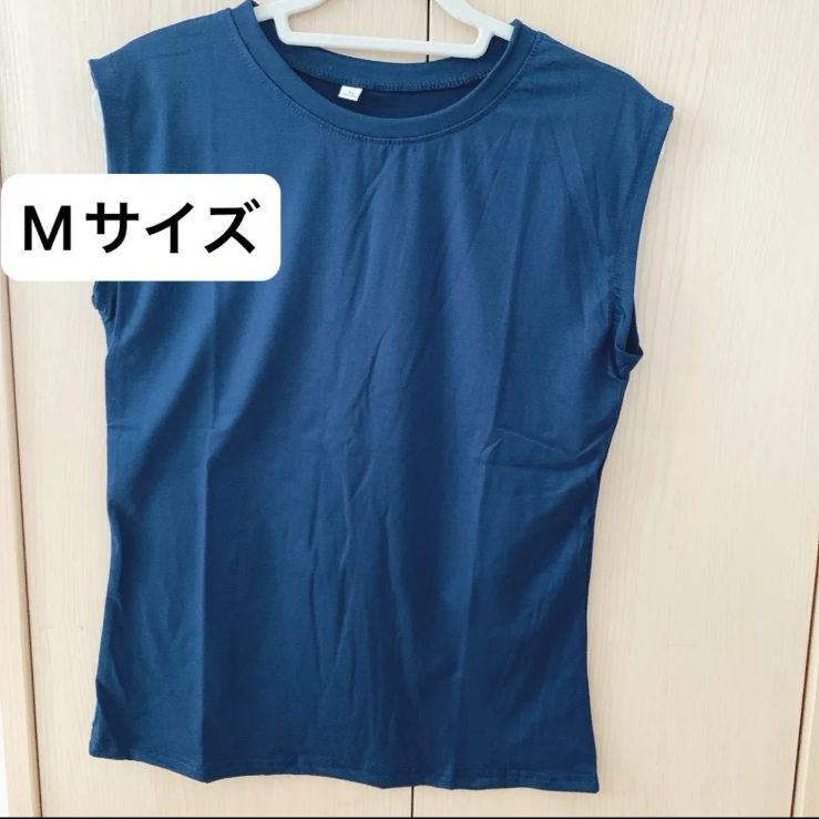 ノースリーブTシャツ ネイビー Mサイズ ノースリーブ Tシャツ 新品未 