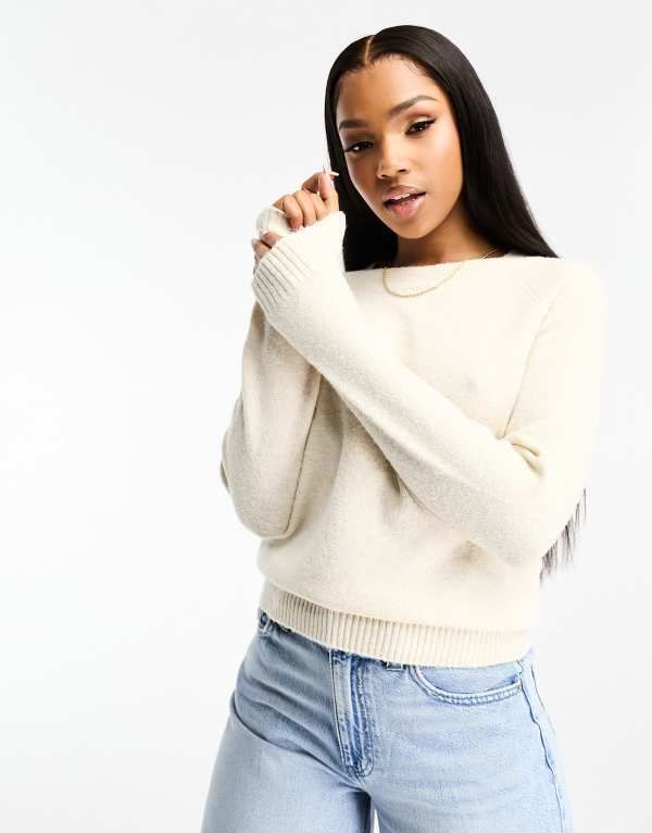 ヴェロモーダ レディース アウター ニット・セーター セーター Vero Moda round neck sweater in cream Birch クリーム