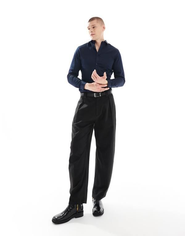 ジャック アンド ジョーンズ メンズ トップス シャツ スリムフィット Jack Jones Premium slim fit shirt Navy Blazer ネイビー