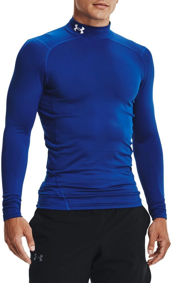 アンダーアーマー メンズ トップス シャツ モックネック Under Armour Mens ColdGear Mock Neck Compression Shirt RoyalWhite ホワイト