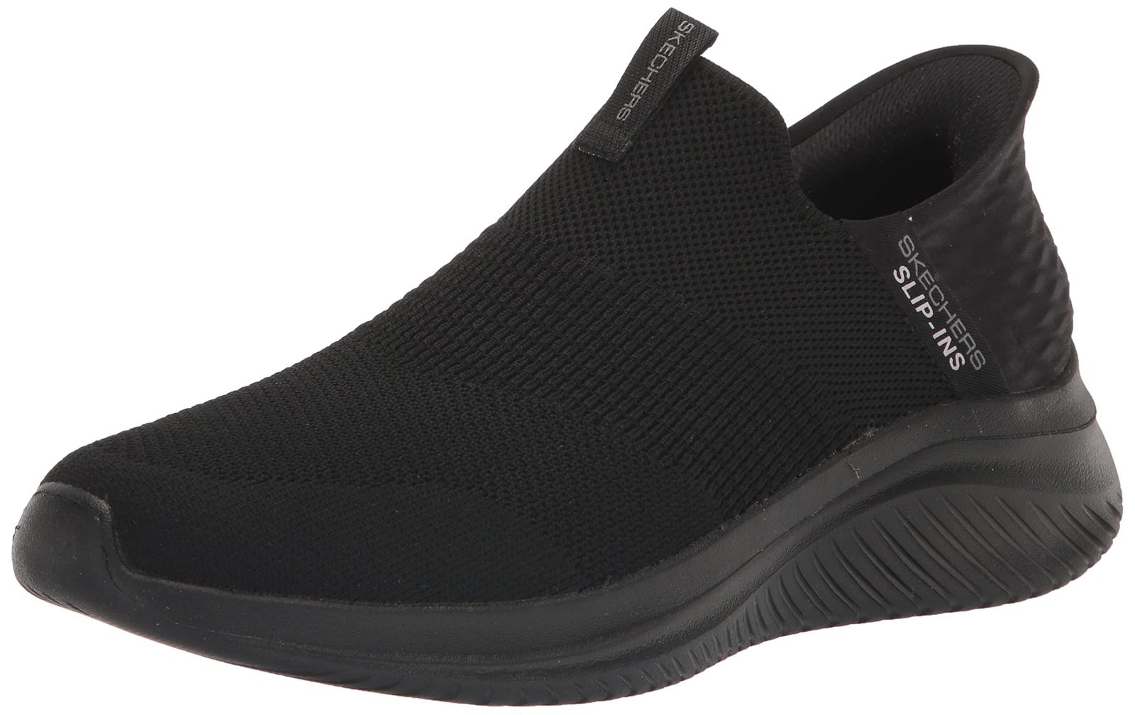 Skechers メンズ ウルトラフレックス 3.0 スムースステップ スリップインローファー, ブラック/ブラック, 7 Wide