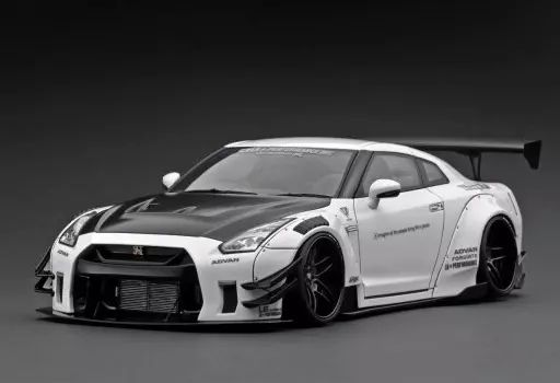 【中古】ミニカー 1/18 LB-WORKS Nissan GT-R R35 type 2(ホワイト) [IG2342]