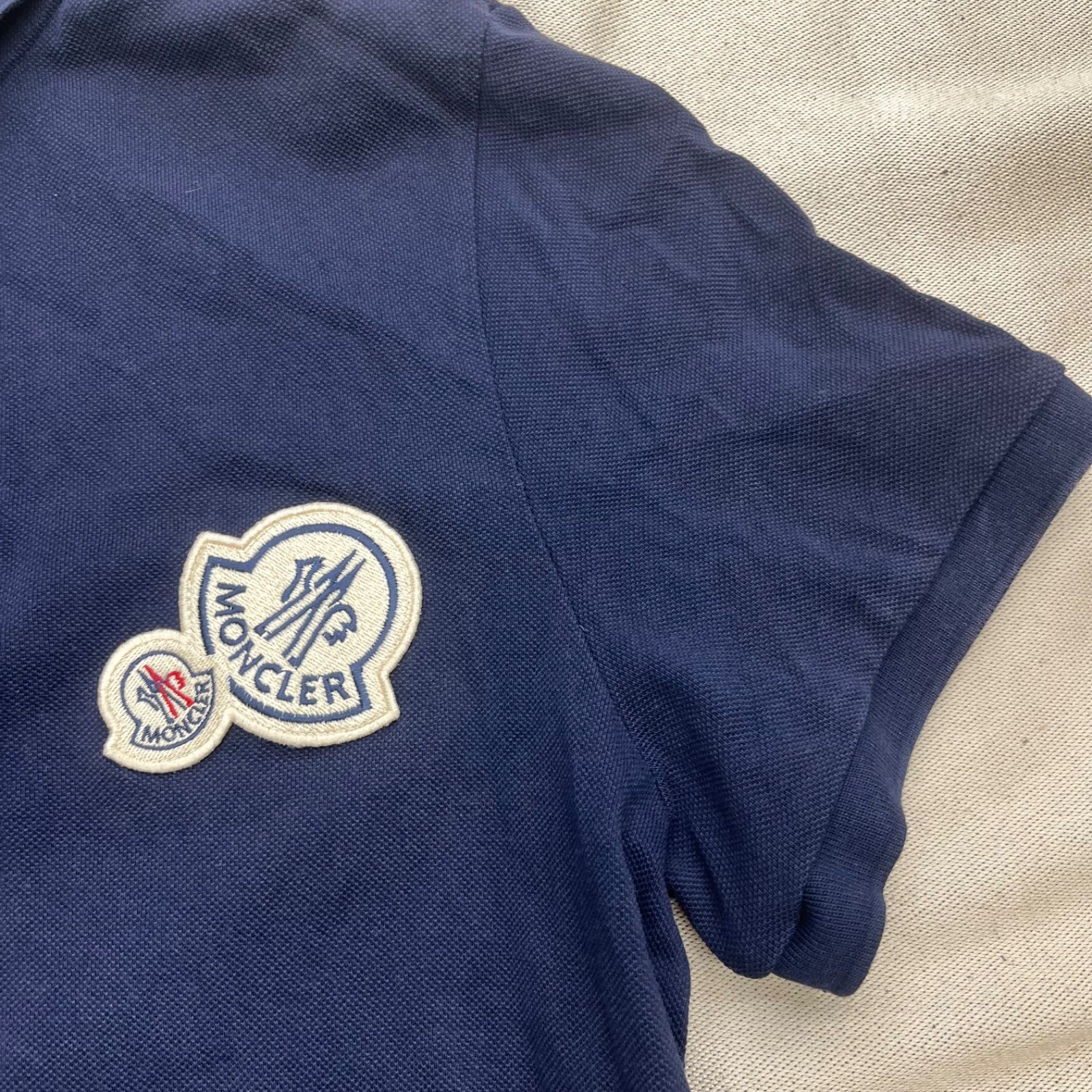 MONCLER モンクレール ポロシャツ ネイビー 紺 半袖 ワッペン トルコ製