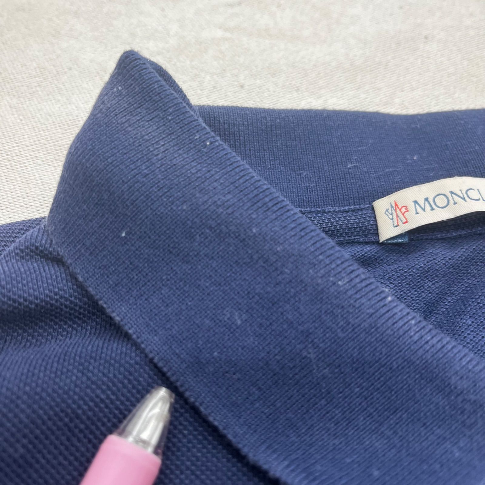 MONCLER モンクレール ポロシャツ ネイビー 紺 半袖 ワッペン トルコ製