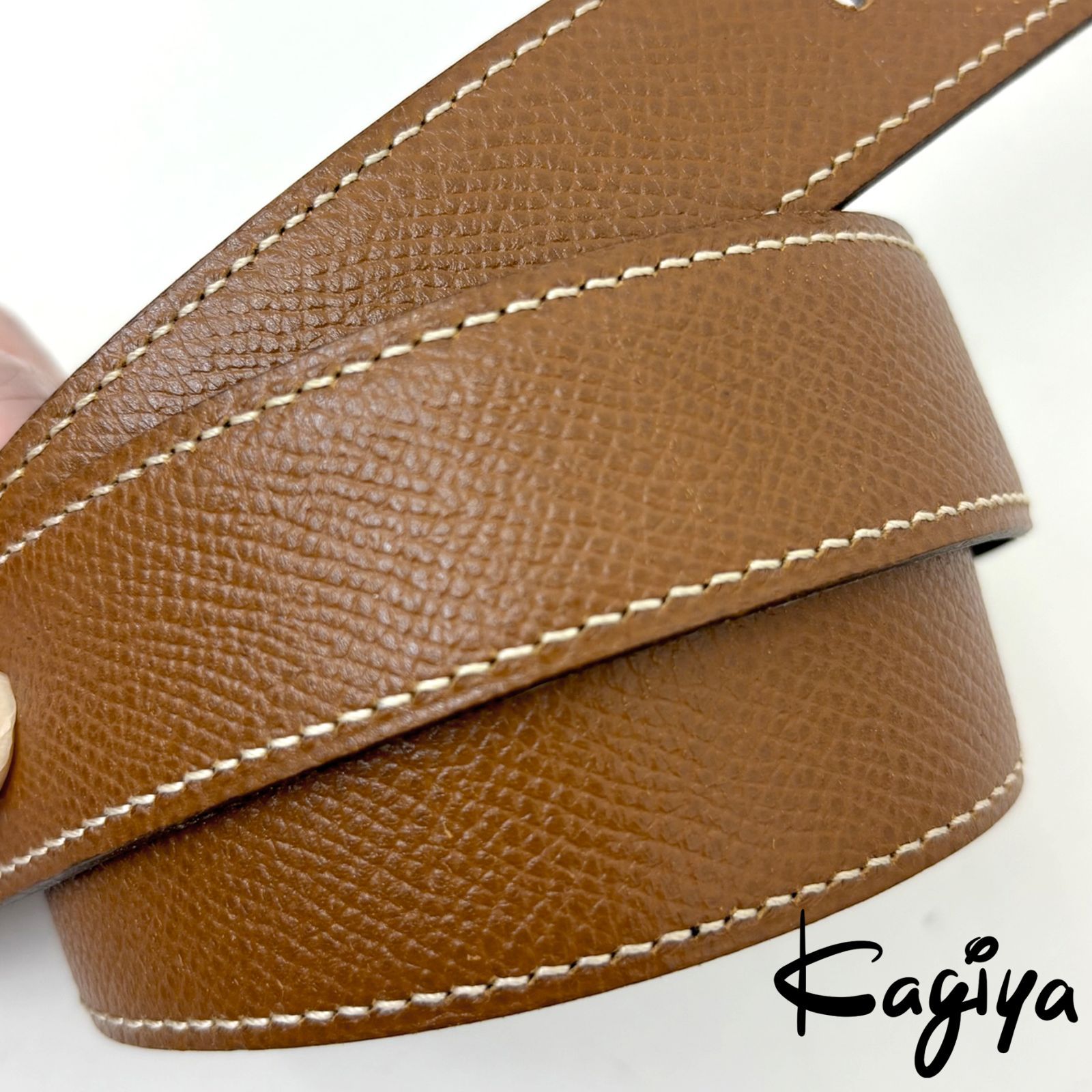 HERMES エルメス シェーヌダンクル ベルト ◯V刻 ボックスカーフ 