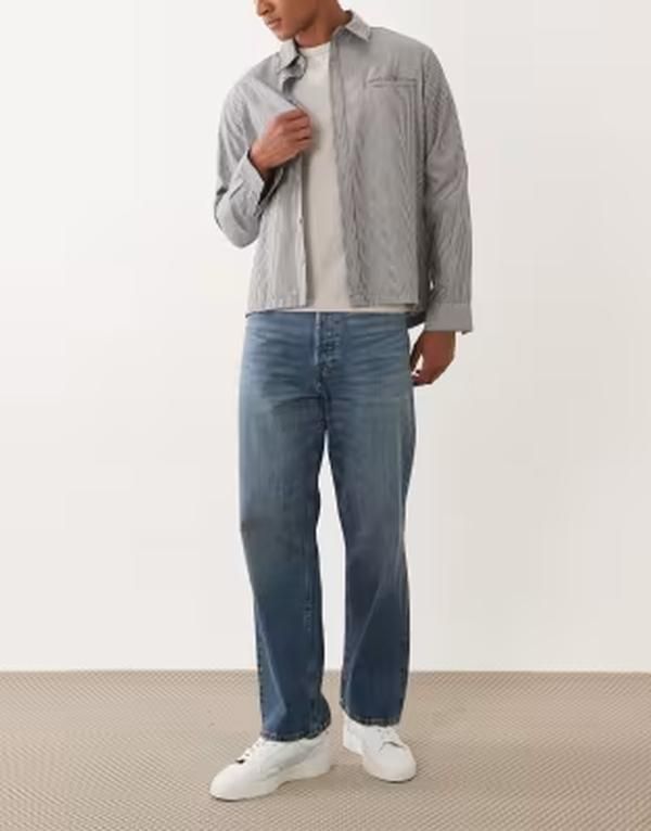 ジャック アンド ジョーンズ メンズ ボトムス デニムパンツ ジーンズ Jack Jones Eddie loose fit jeans in mid Blue Denim デニム