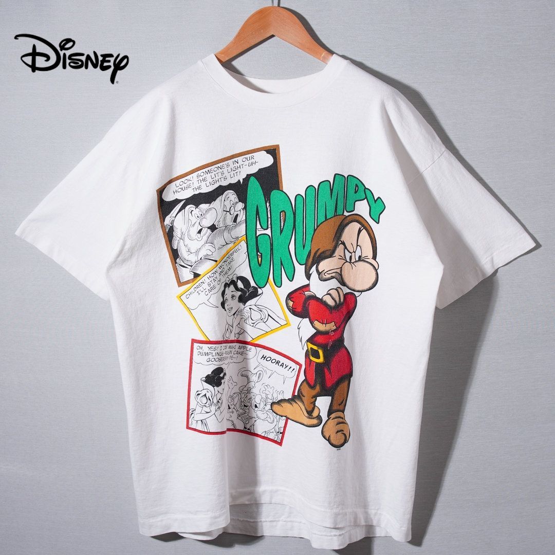 90s Disney ヴィンテージ白雪姫 グランピー TシャツXL相当 USA製 90s USA製 ディズニー Disney 白雪姫 Tシャツ XL 相当 表記フリー