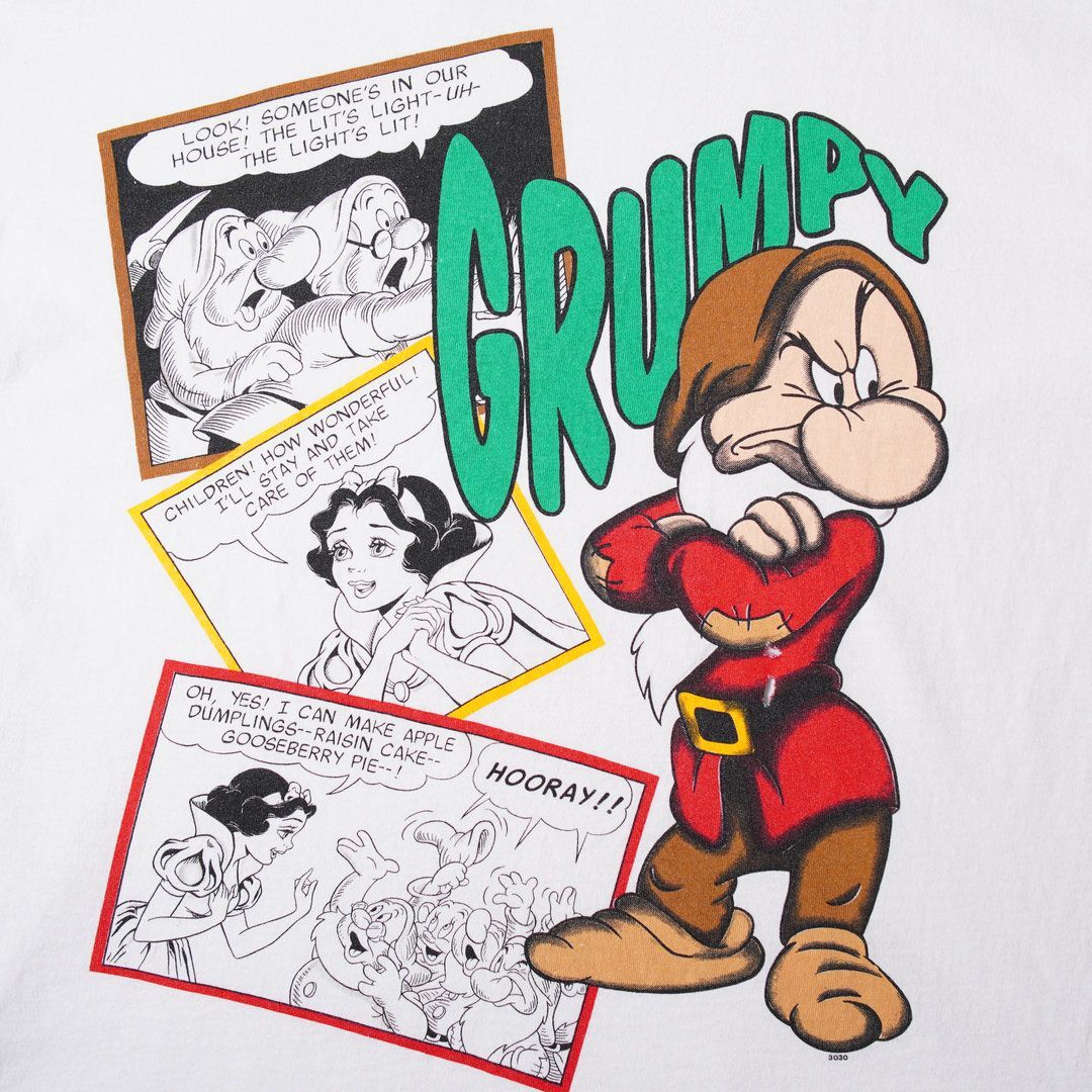 90s Disney ヴィンテージ白雪姫 グランピー TシャツXL相当 USA製 90s USA製 ディズニー Disney 白雪姫 Tシャツ XL 相当 表記フリー