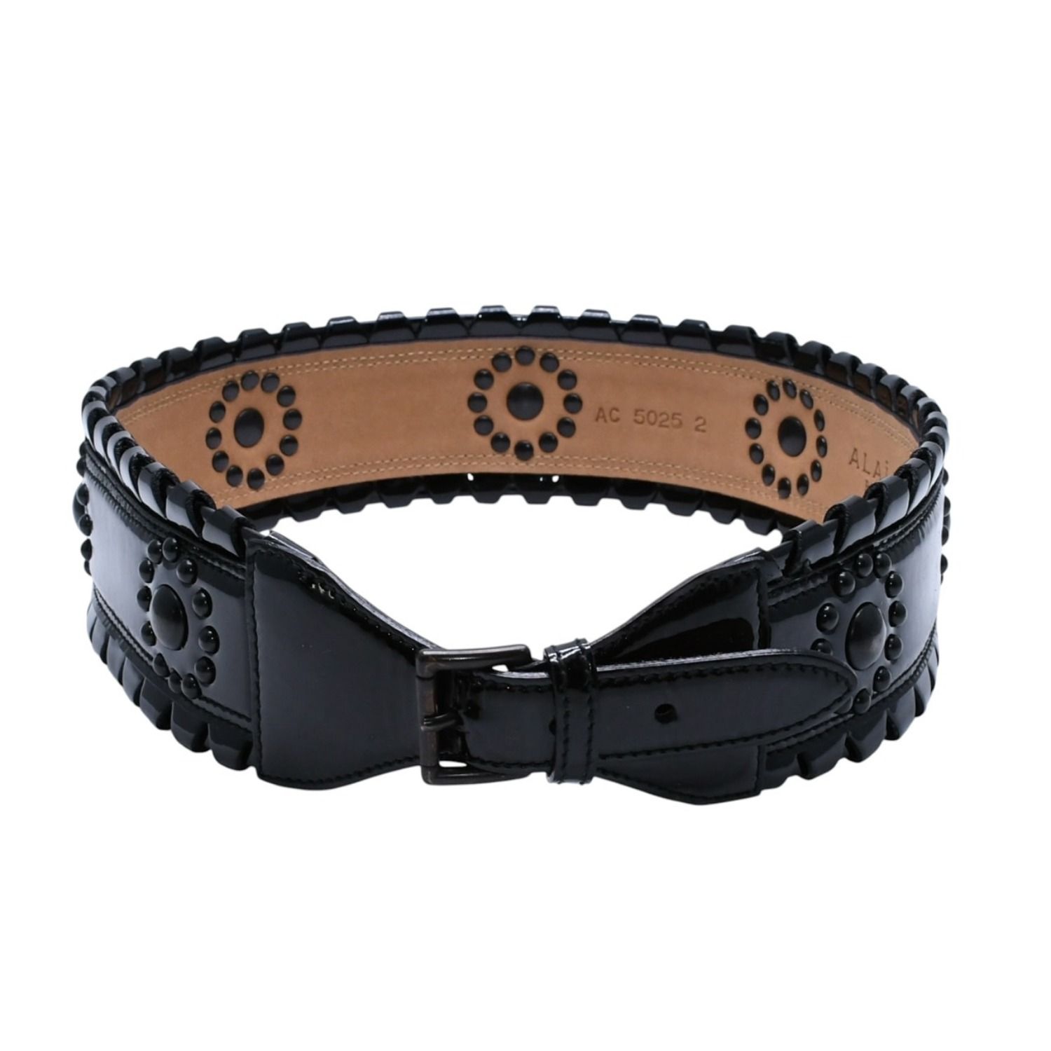 極美品 ALAIA アライア ベルト・バックル AC 5025 2 ブラック サイズ70/28 エナメル ブロンズ金具 中古 4a002660 42,900円