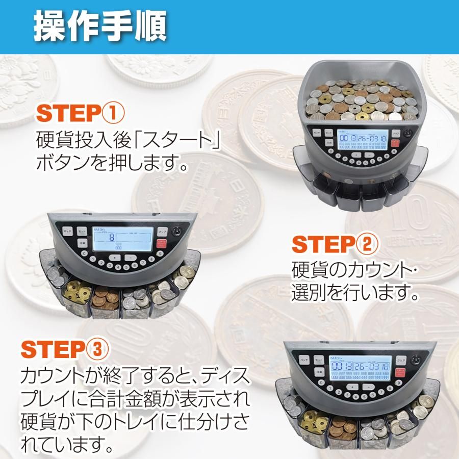 新品・未使用】 コインカウンター 自動 マネーカウンター ポータブル