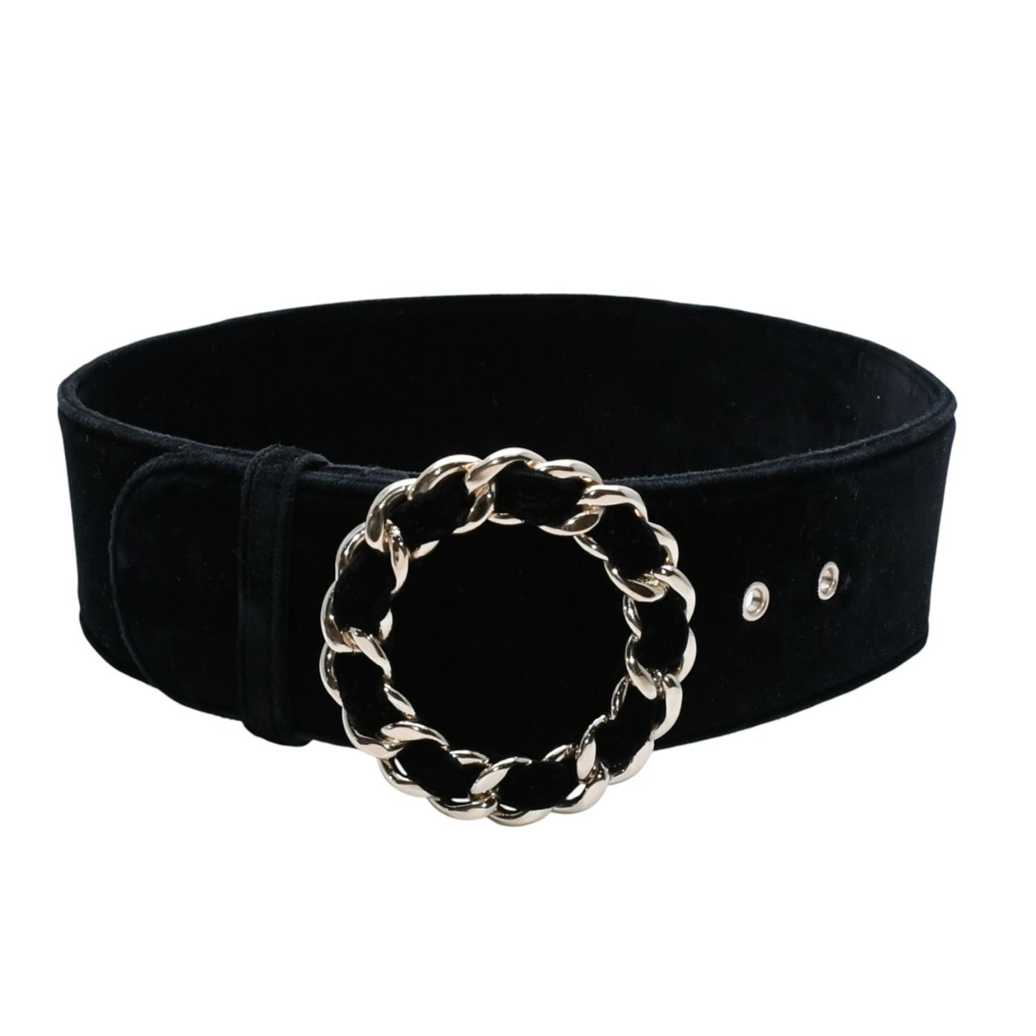 極美品 CHANEL シャネル ベルト ベルベットベルト ベロア サイズ65/26