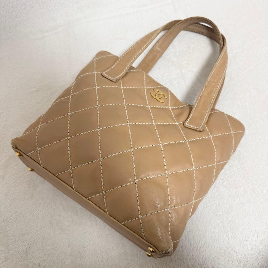 CHANEL シャネル ワイルドステッチ トートバッグ ココマーク ベージュ