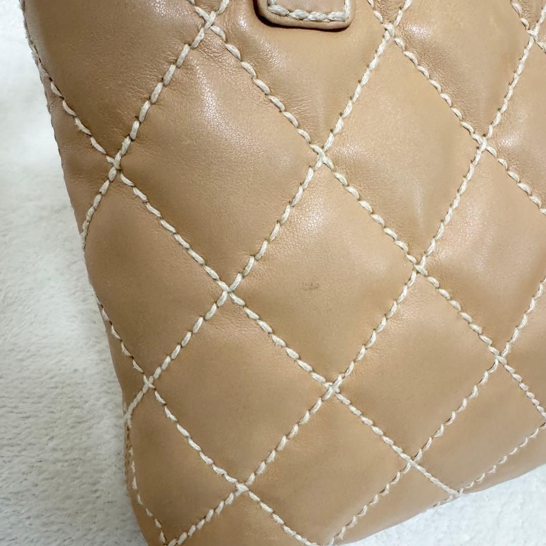 CHANEL シャネル ワイルドステッチ トートバッグ ココマーク ベージュ 