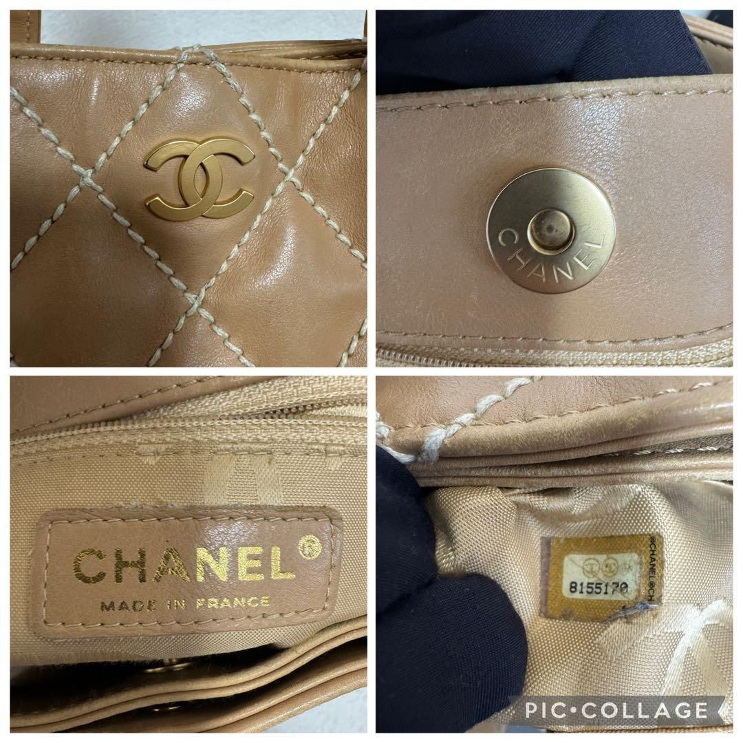 CHANEL シャネル ワイルドステッチ トートバッグ ココマーク ベージュ