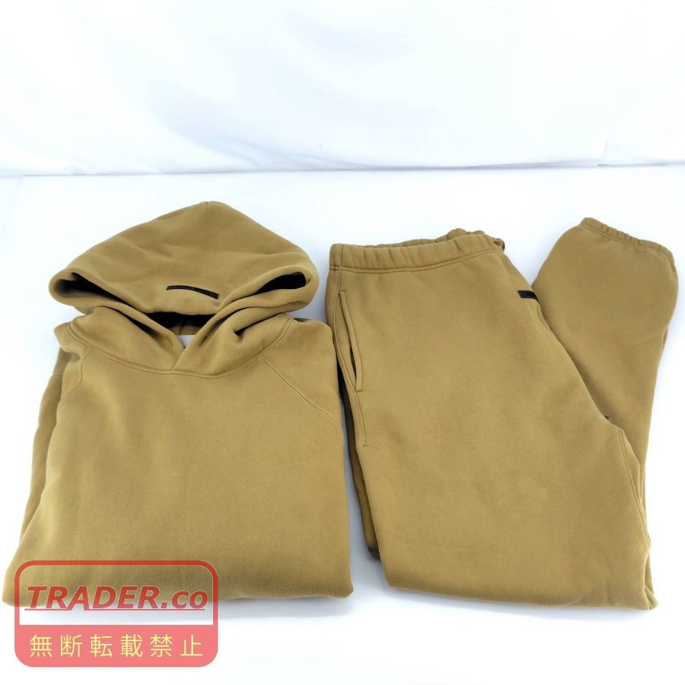 05w21602 フィアオブゴッド エッセンシャルズ FEAR OF GOD ESSENTIALS スウェットパーカー+パンツ ブラウン XXL ベトナム製 メンズ セットアップ セット コットン 【中古品】