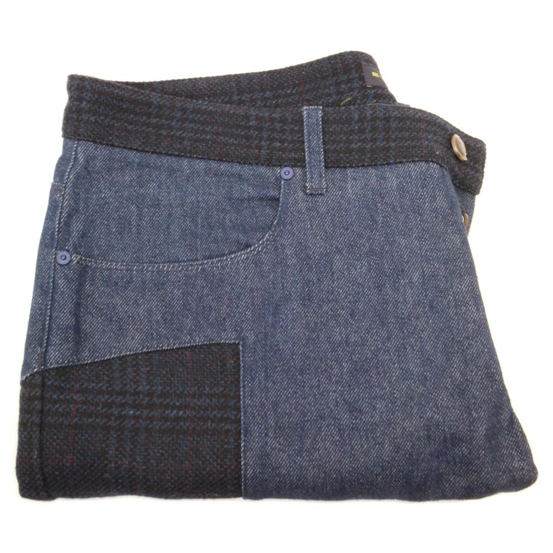★【ETRO/エトロ】　デニムジーンズ　パンツ　デニム&チェック　ウエストサイズ 38　XXL　メンズ