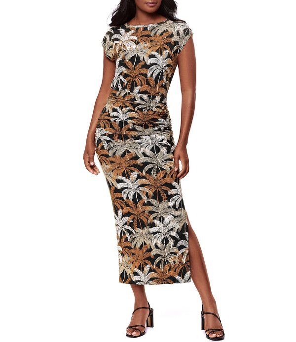 ミラクルスーツ レディース トップス ワンピース クルーネック キャップ マキシ Miraclesuit Isla Palma Cali Crew Neck Cap Sleeve Shaping Maxi Dress BlackMulti ブラック