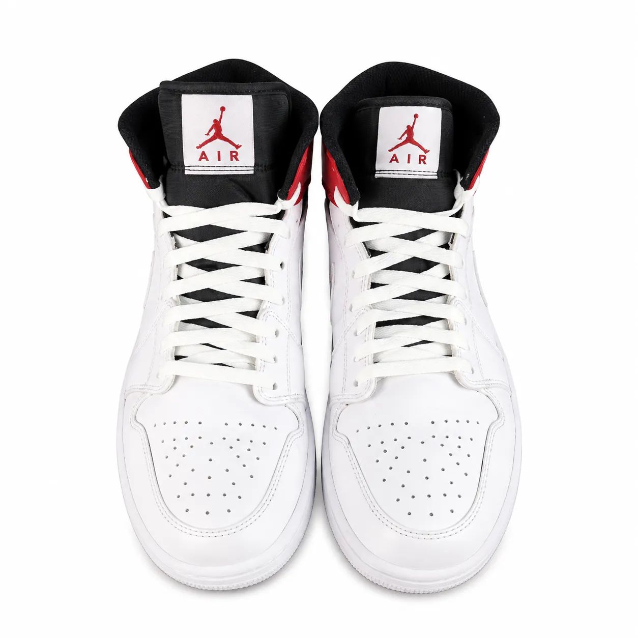 人気 NIKE AIR JORDAN 1 MID WHITE BLACK GYM RED ナイキ エア 