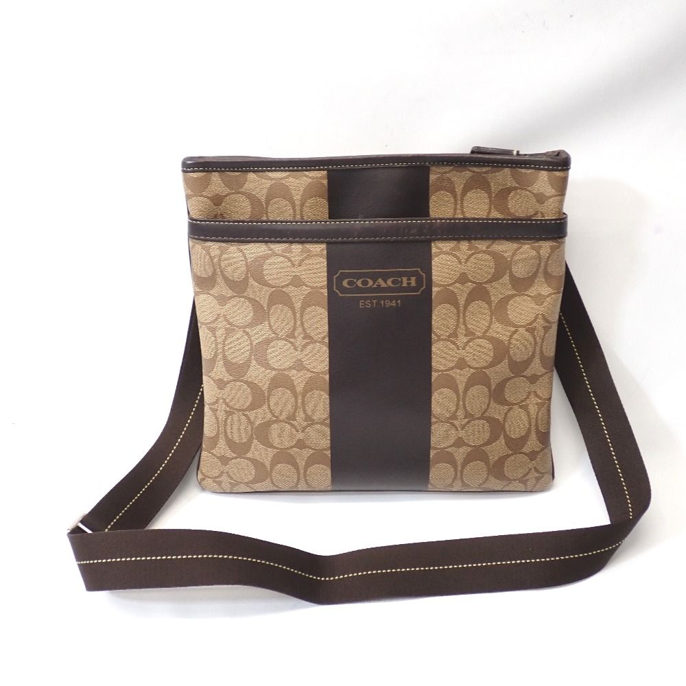 Ft1074881 コーチ ショルダーバッグ シグネチャー F70591 ベージュ/ブラウン レディース COACH 中古