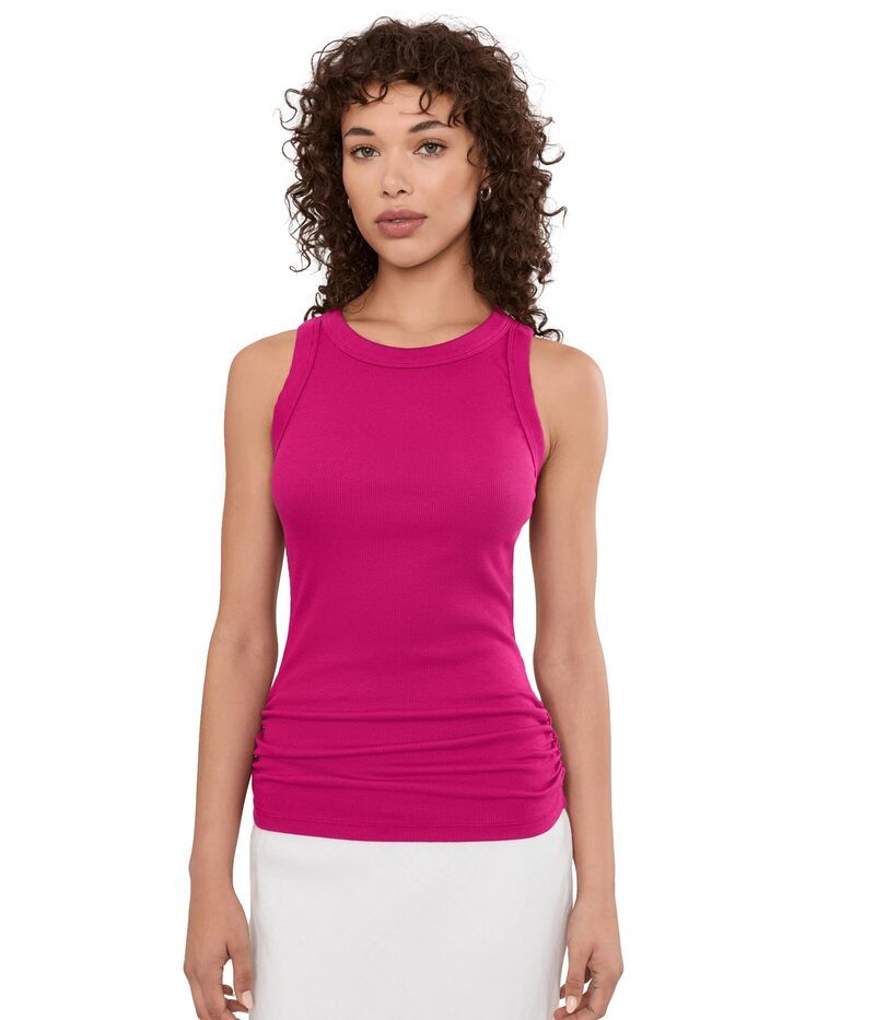 マイケルスターズ レディース トップス シャツ ギャザー Michael Stars Halley Ruched Side Tank French Rose