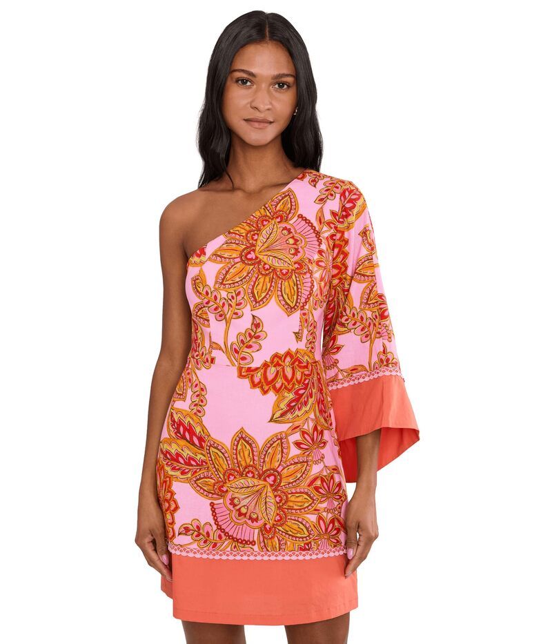 アドリアナ パペル レディース トップス ワンピース プリント Adrianna Papell Printed Short Dress Pink Multi1 ピンク