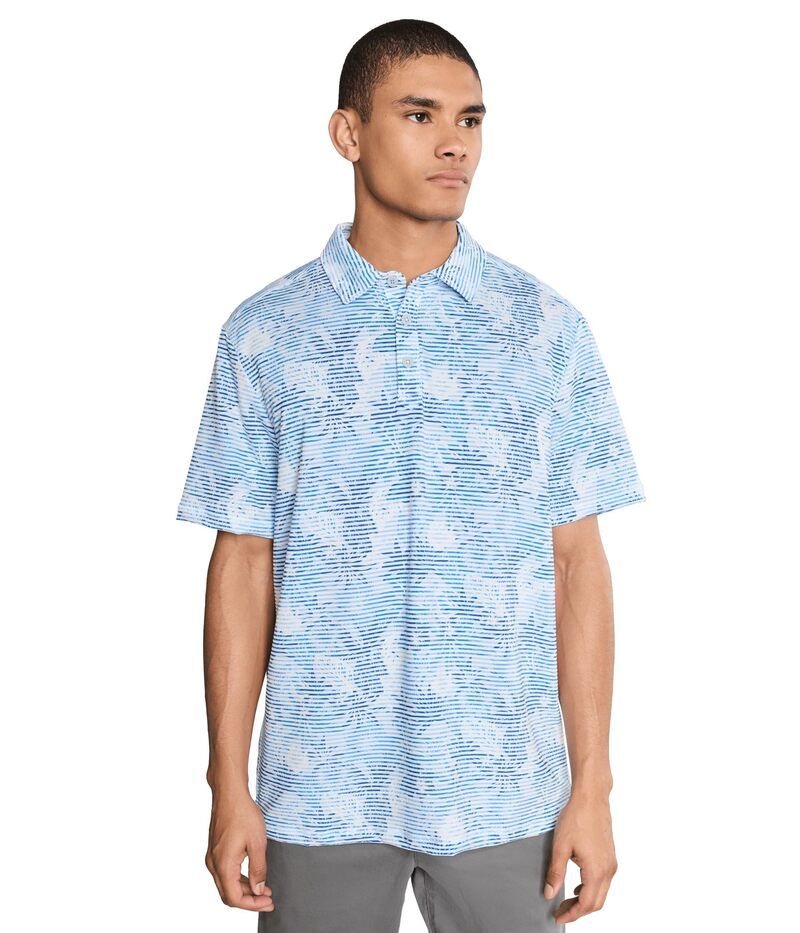 トッミーバハマ メンズ トップス シャツ Tommy Bahama Costa Wave Palm Azul Polo Blue Vault ブルー